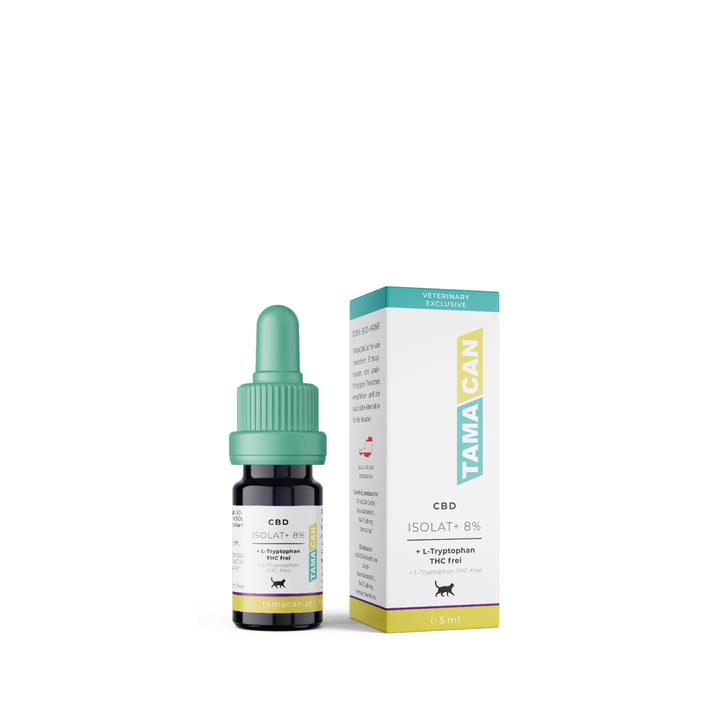 Flasche TAMACAN ISOLAT+ 8 Prozent CBD für Hunde und Katzen, 5 ml