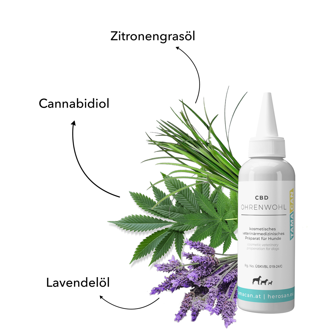 Inhaltsstoffe von TAMACAN CBD Ohrenwohl