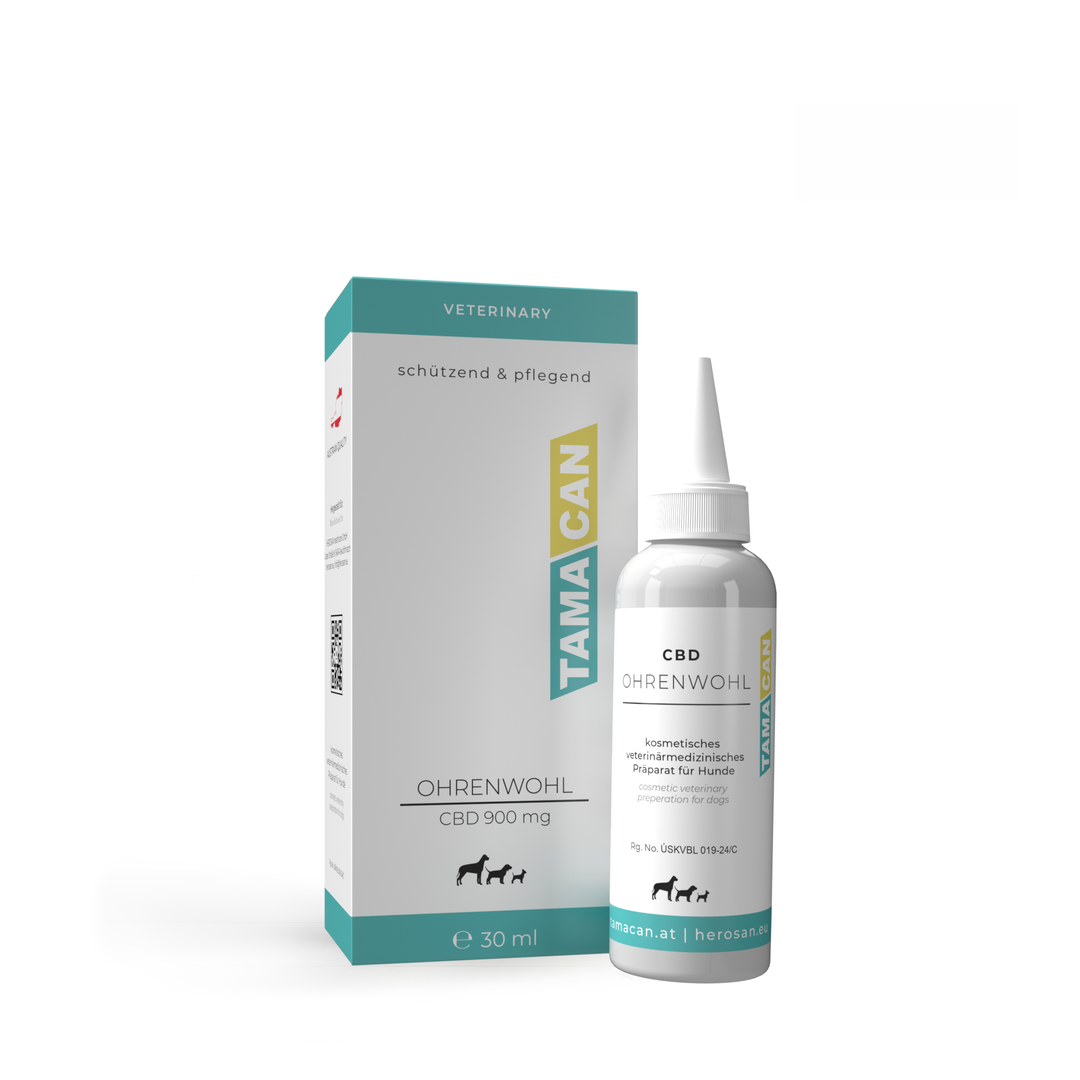 TAMACAN CBD Ohrenwohl für Hunde und Katzen, Flasche mit 30 ml