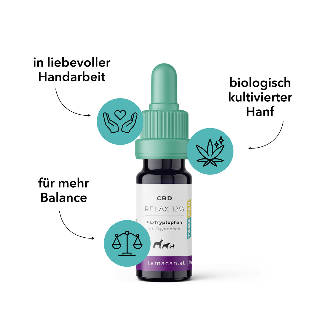 TAMACAN RELAX im Überblick: Merkmale des CBD-Öls mit L-Tryptophan