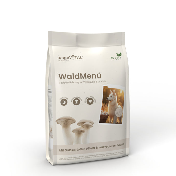 Packung fungoVITAL WaldMenü Trockenfutter, veganes Vitalpilz-Hundefutter