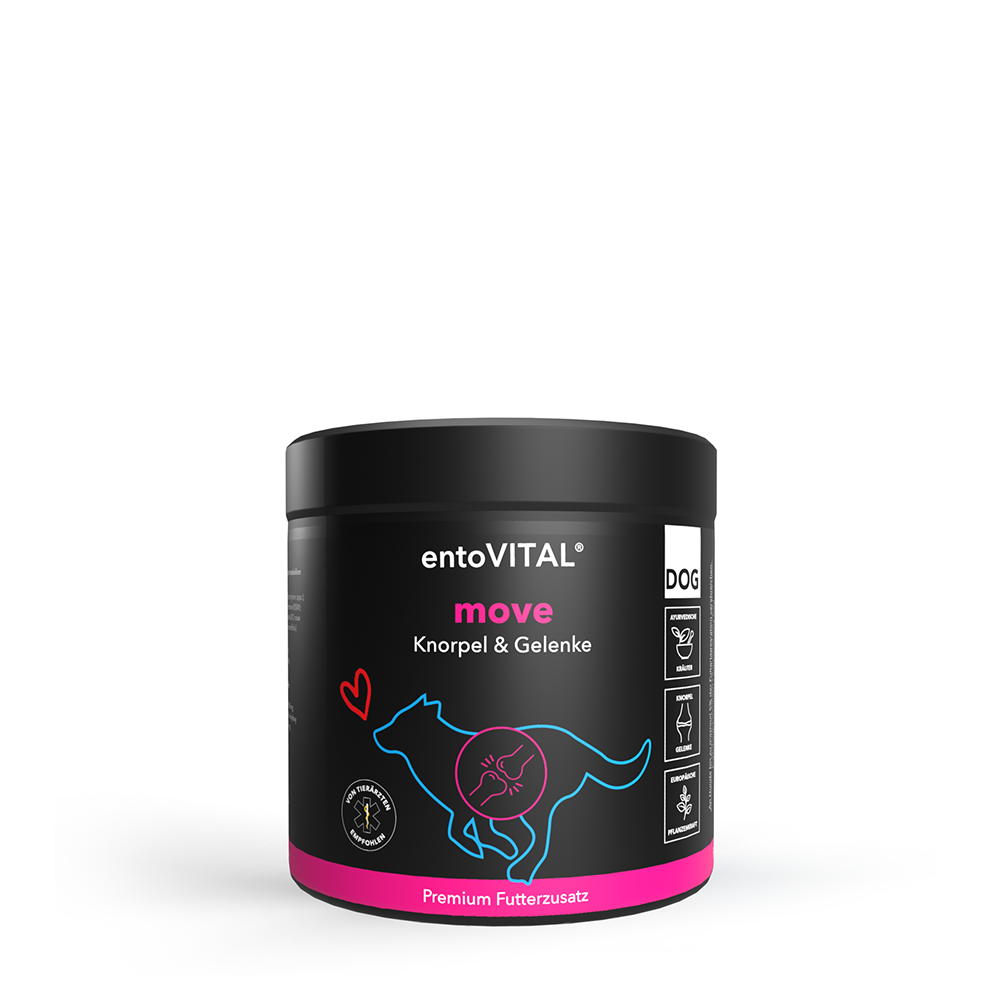 Dose entoVITAL DOG move für Knorpel und Gelenke, Premium Futterzusatz, freigestellt