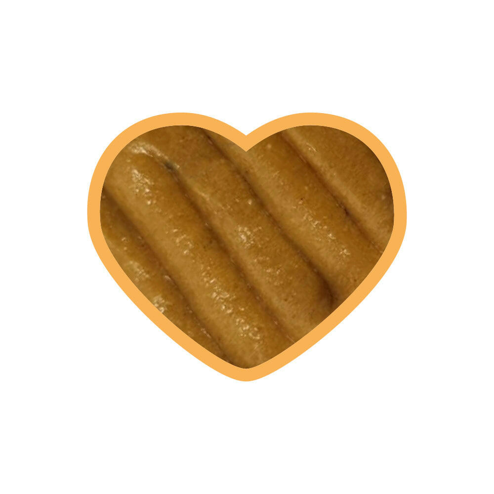 Konsistenz der entoVITAL CAT Vitamin Boost Schleckpaste, in Herzform dargestellt