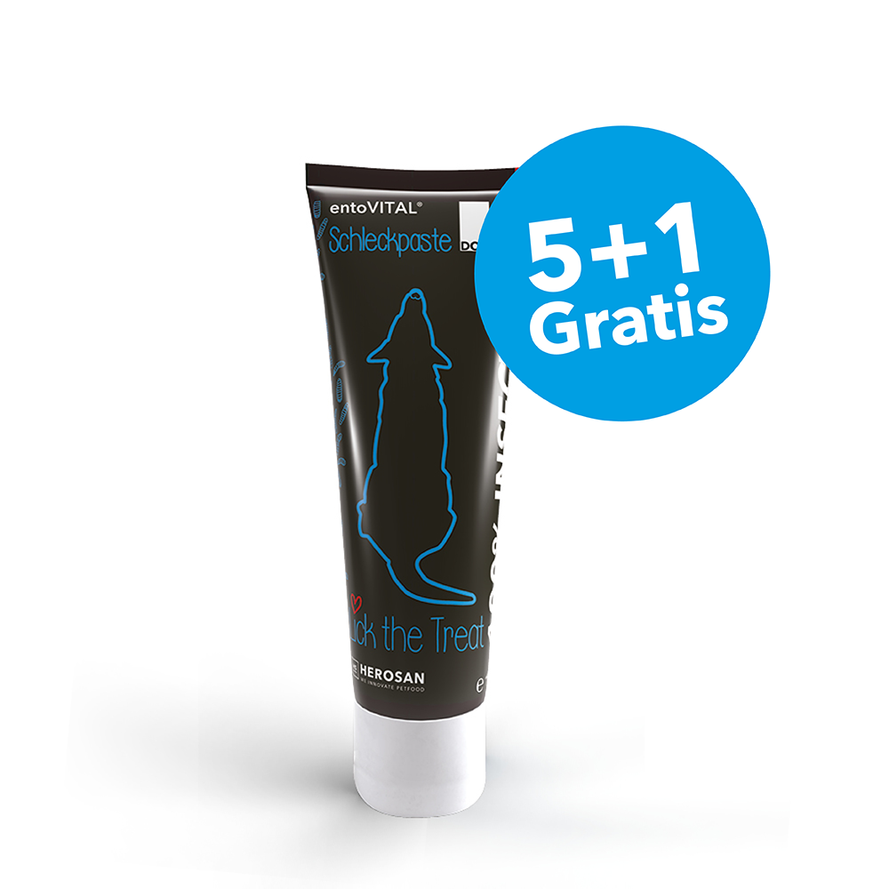 Tube entoVITAL DOG Schleckpaste mit dem Hinweis «5+1 Gratis»